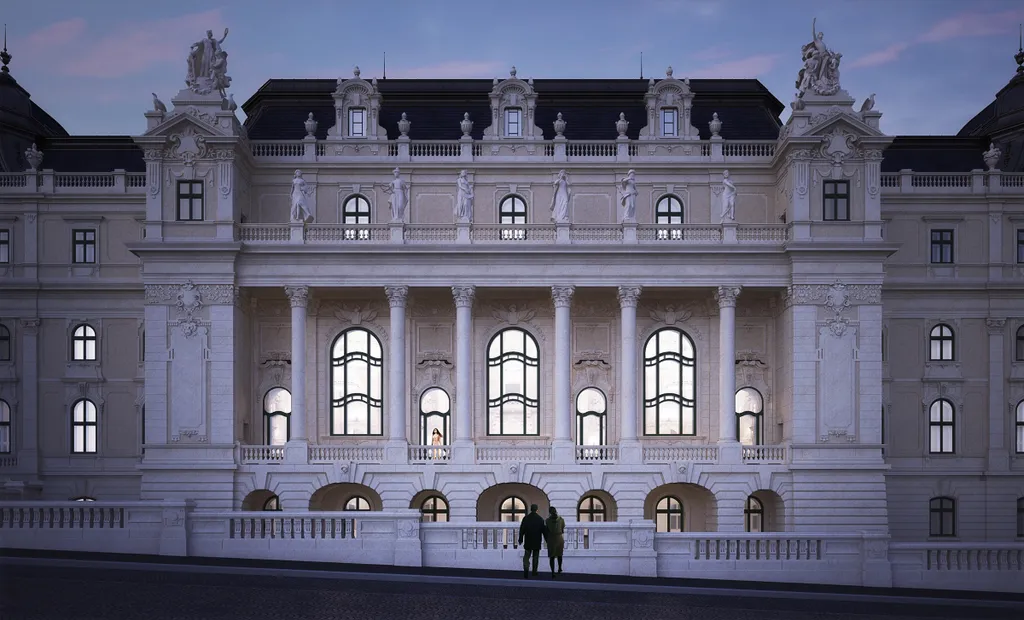 Látványterv a Budavári Palota újjászülető 'B' épületéről_Forrás_Várkapitányság 