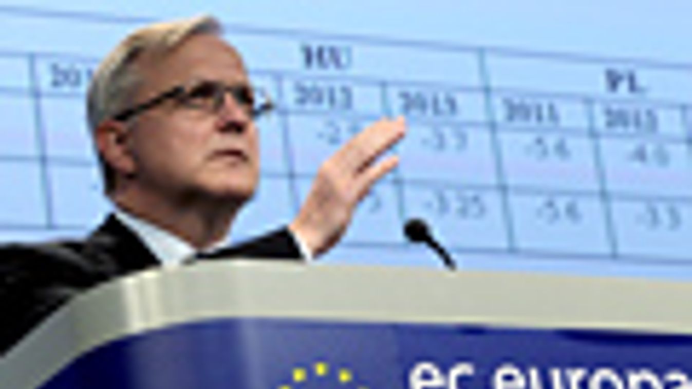 Olli Rehn, az Európai Bizottság gazdasági és pénzügyi kérdésekben illetékes alelnöke sajtóértekezletet tart Brüsszelben