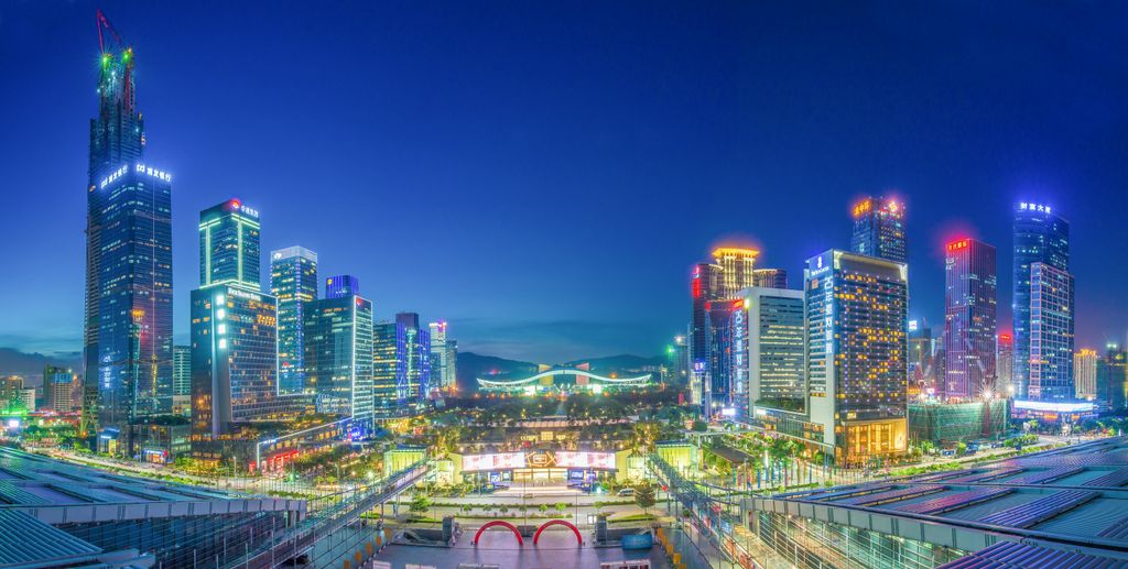 Breathtaking view of Shenzhen city China Chinese city Sencsen Kína 