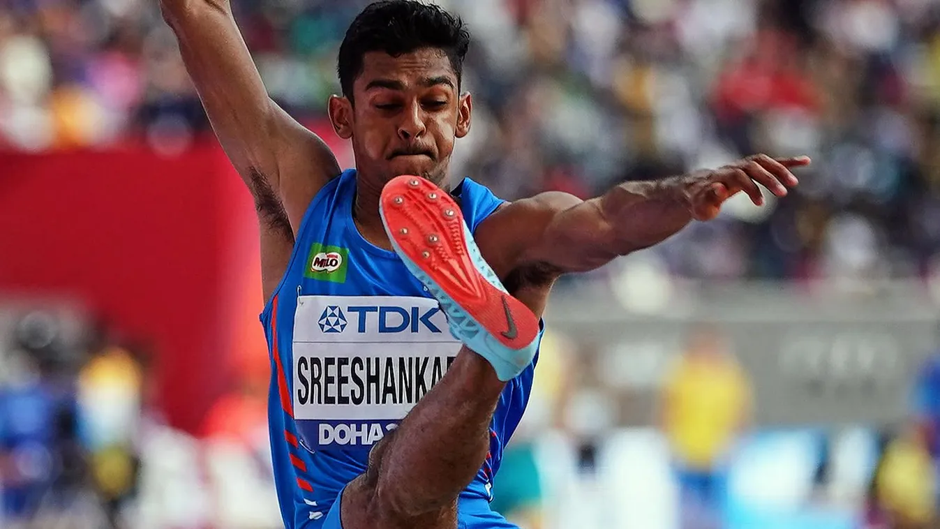 Day 1 - 17th IAAF World Athletics Championships People Sportsperson sports sporting Doha Qatar world Sreeshankar Murali 17th IAAF World Athletics Championships Khalifa Stadium Day 1 Sreeshankar Murali of India long jump for men Vertical ATHLETICS ADULT SP