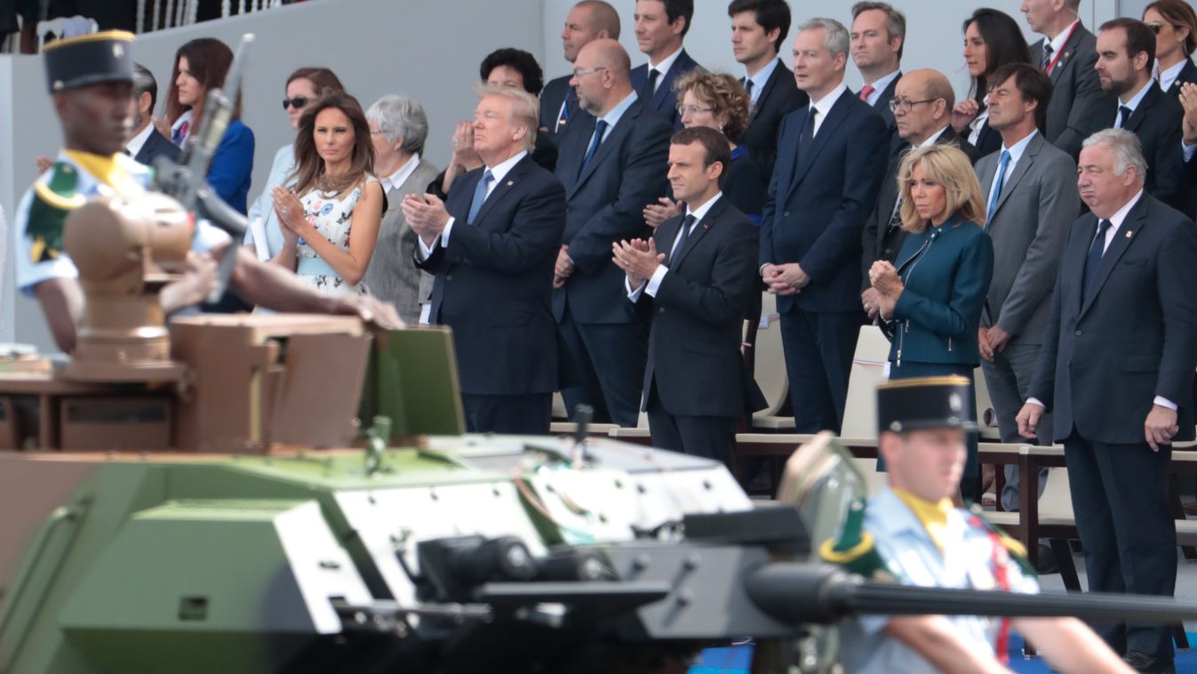 Macron, Trump, párizsi katonai parádé, 2017. július 