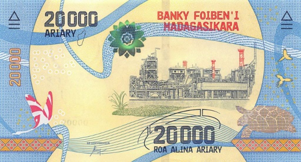 bankjegy, International Bank Note Society, IBNS, pénz, papírpénz, 2017, Madagaszkár, ariary 