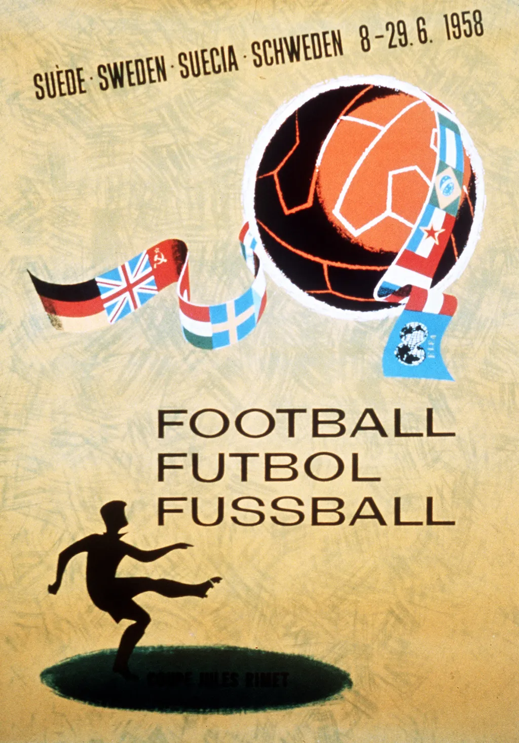 Labdarúgó-világbajnokság, labdarúgóvébé, futballvébé, labdarúgás, hivatalos plakát, poszter, 1958, Svédország 