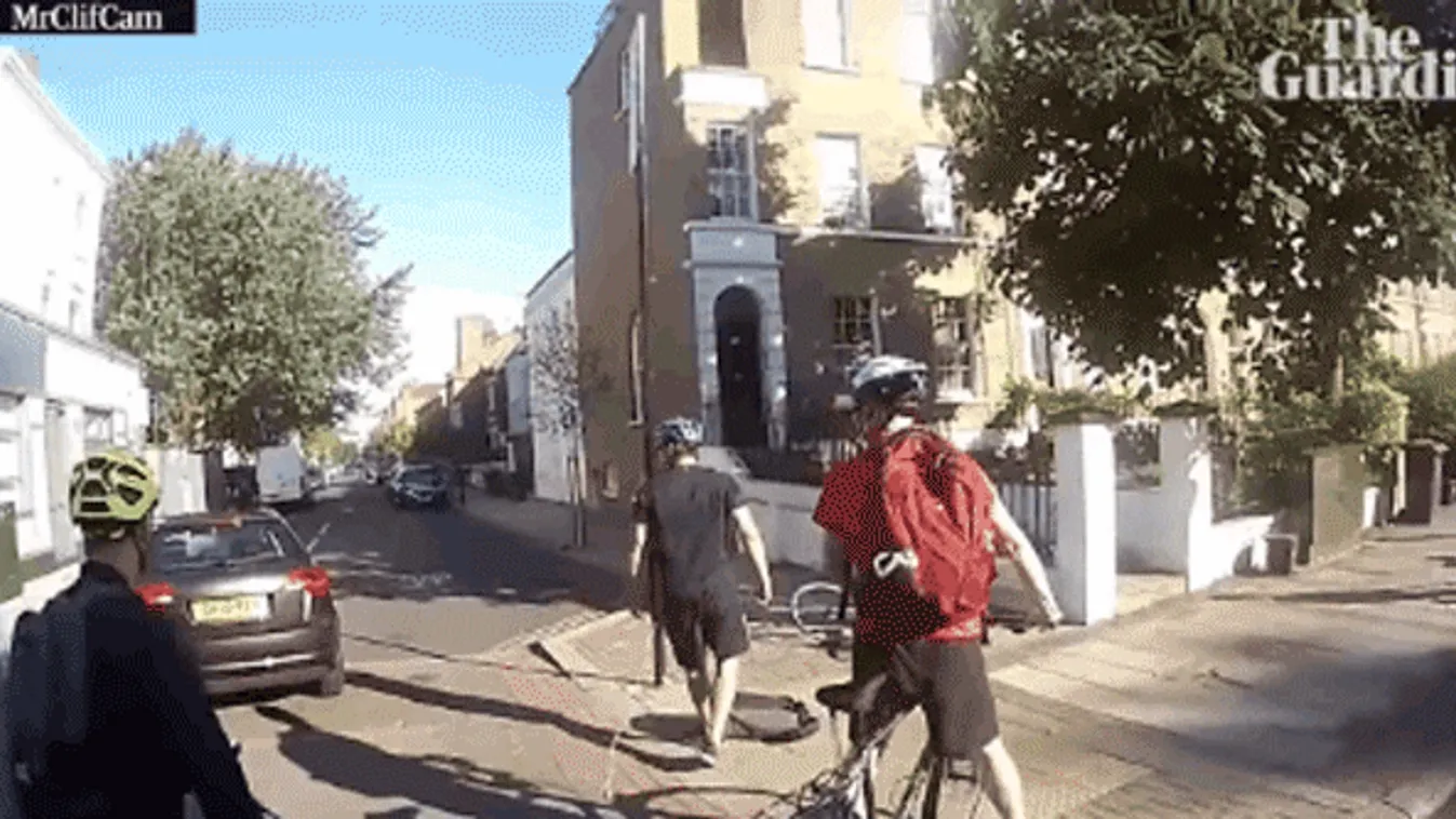 Angry motorist repeatedly drives at cyclists in London 