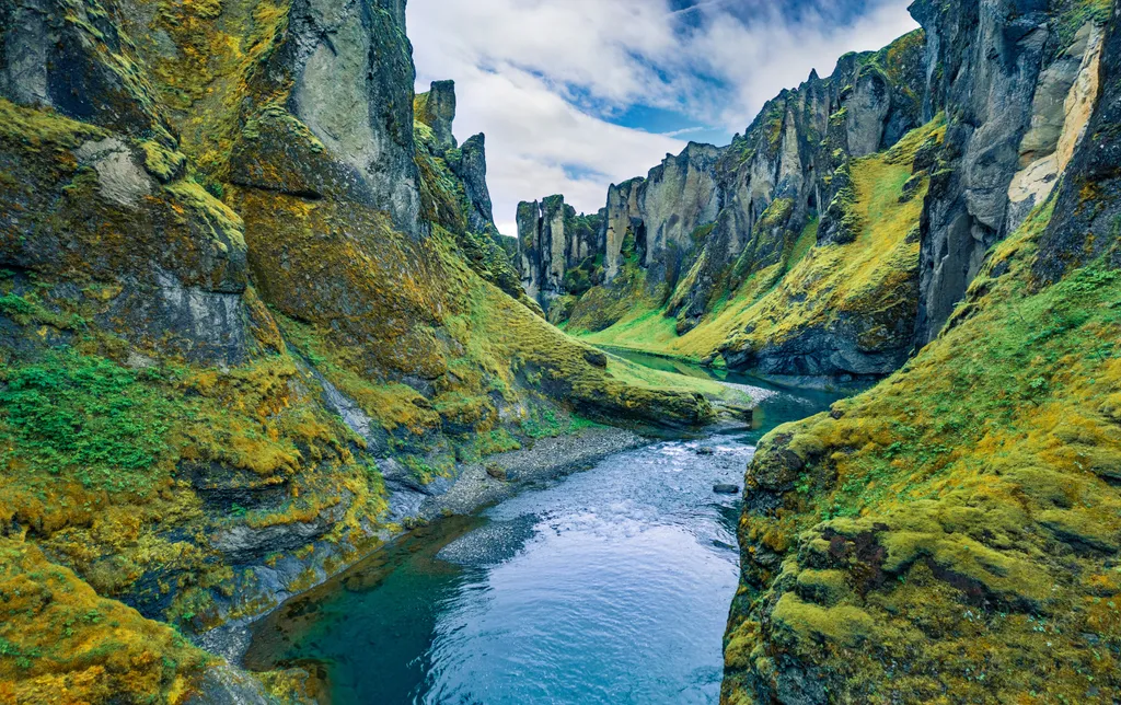 kanyon, fjadrargljufur, izland, izlandi, természet, canyon, folyó, táj, tájkép 