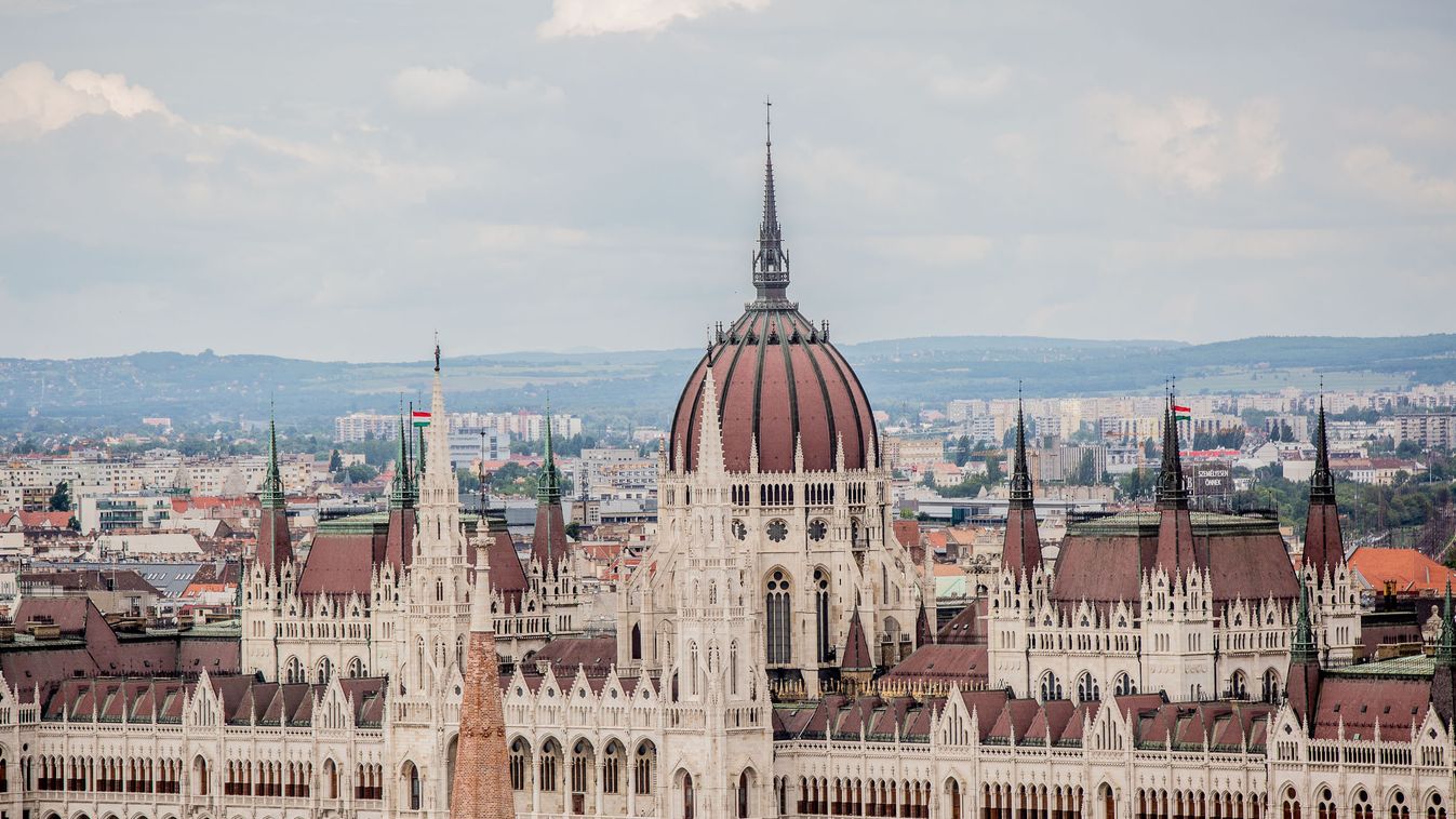 Budapest, város, látkép, belváros, Parlament 