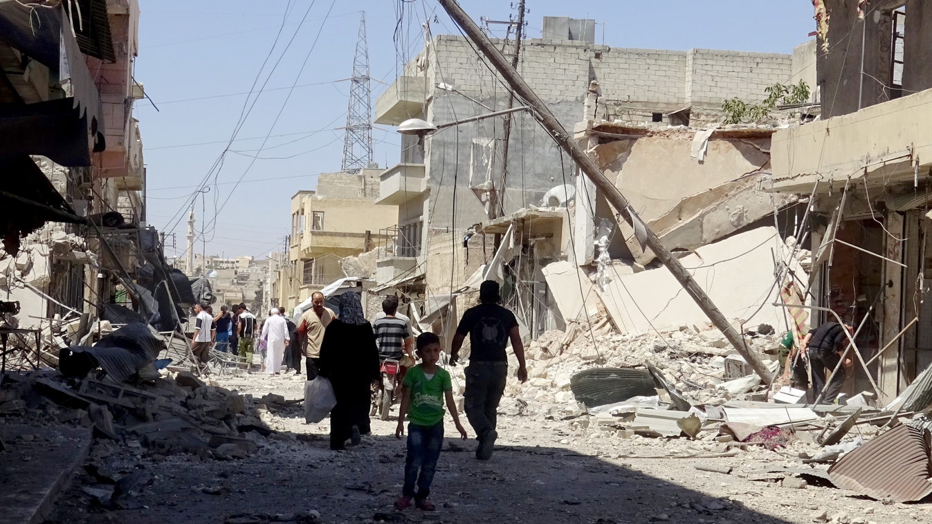 Syrian Civil War Syria Aleppo Airstrike Syrian civil war Residential area DAMAGE Destroyed 