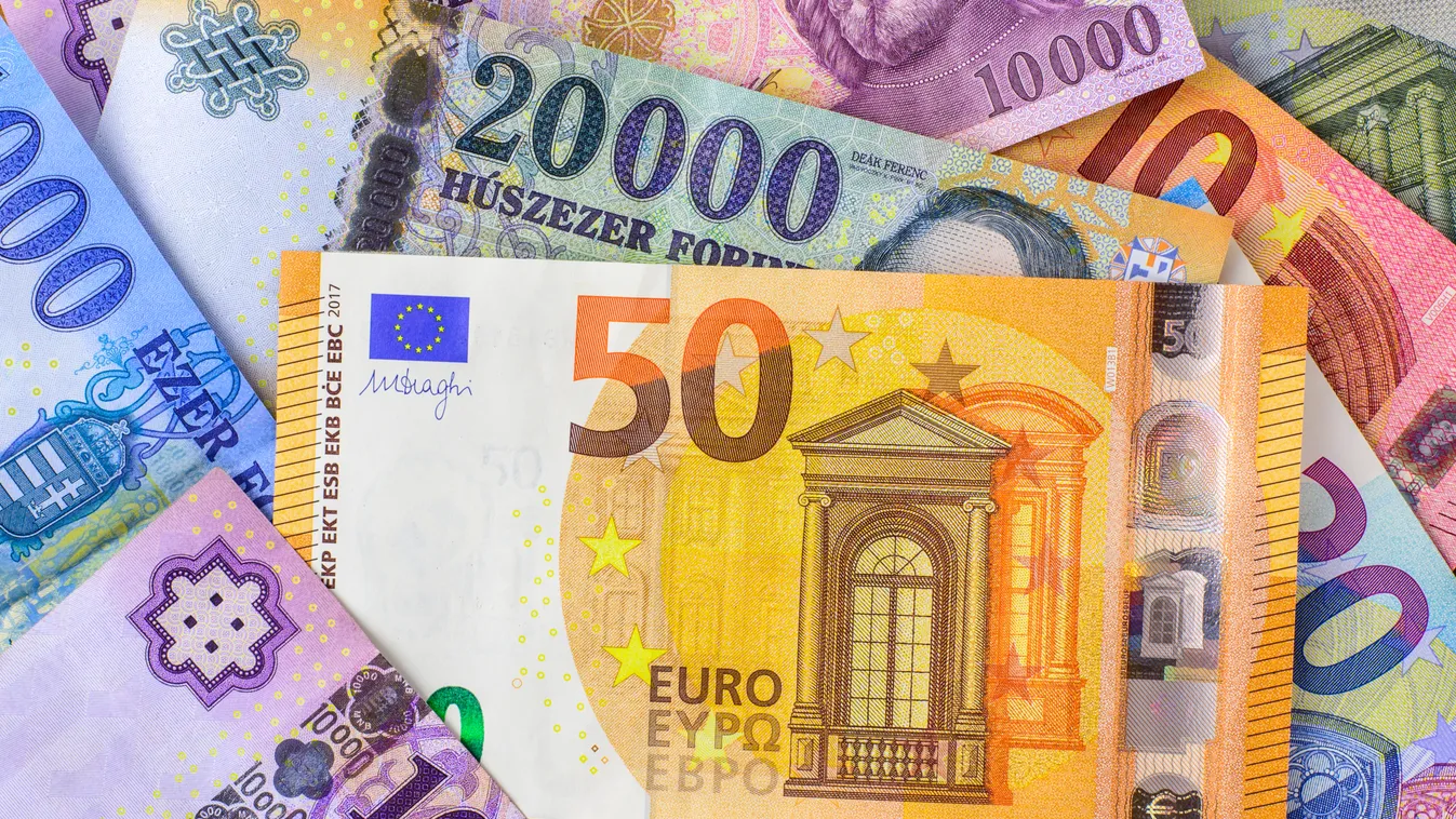 forint, euro, pénz, papír pénz 