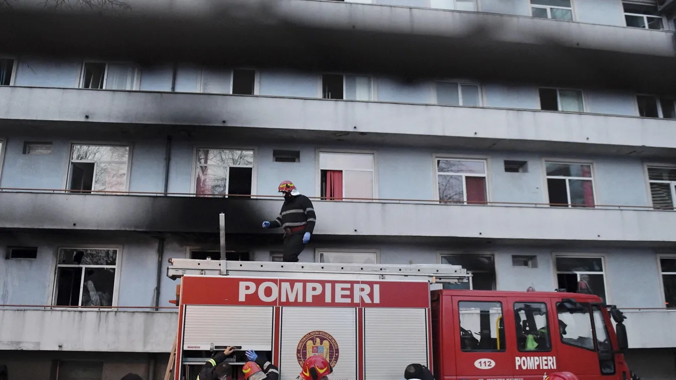 Bukarest, kórház, tűz 