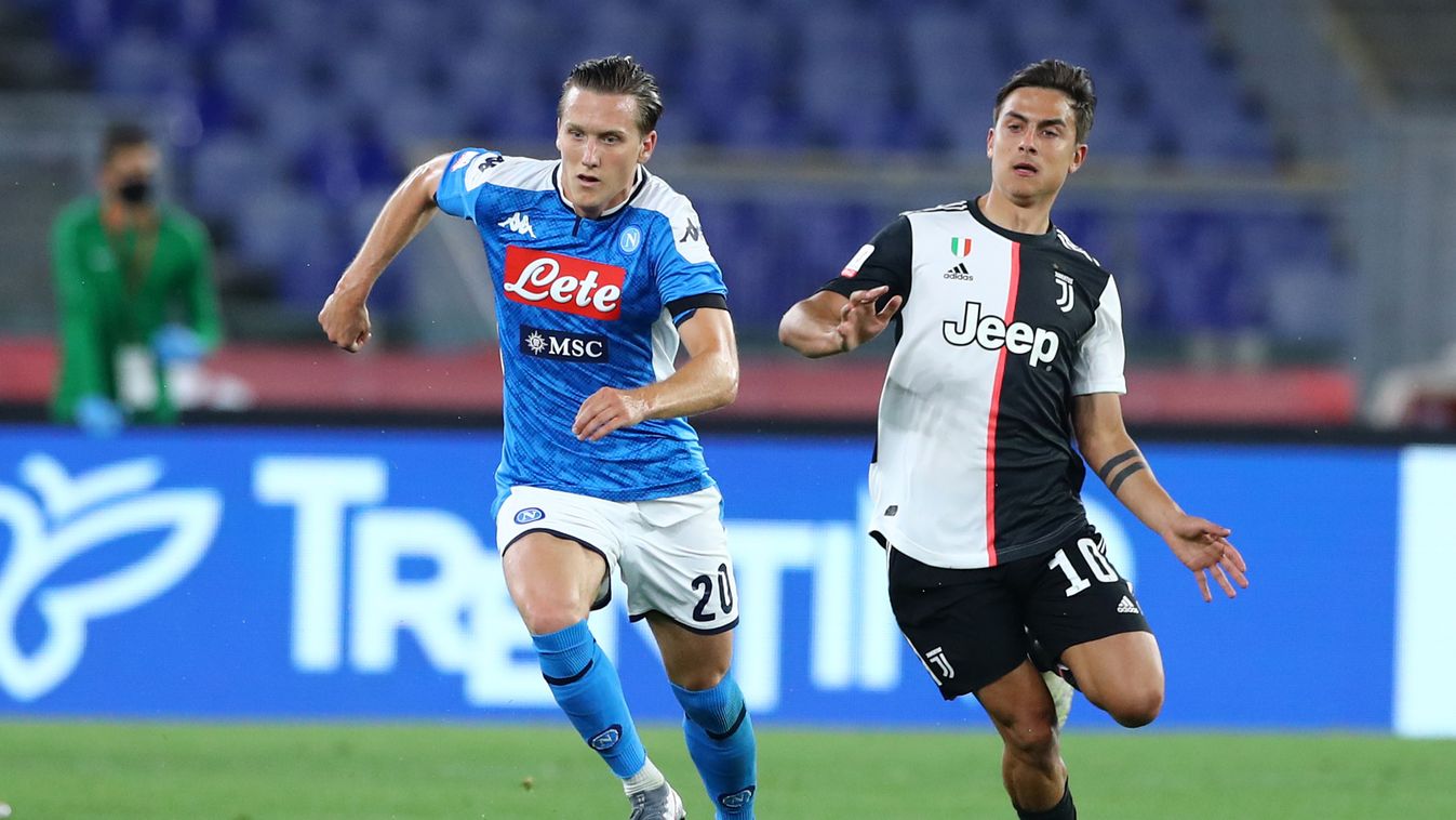 SSC Napoli v Fc Juventus - Italian Cup Final SPORT soccer soccer match TEAM FOOTBALL coca cola cup italian cup final SOCCER PLAYER Olimpico Stadium two people full lenght 