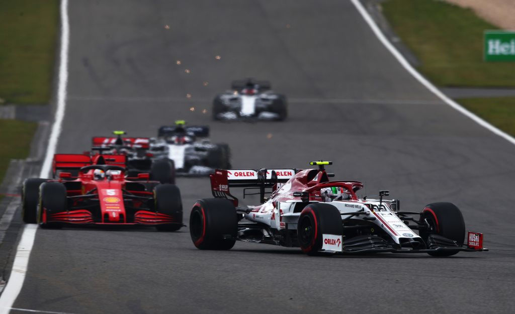 Forma-1, Eifel Nagydíj, Antonio Giovinazzi, Sebastian Vettel 