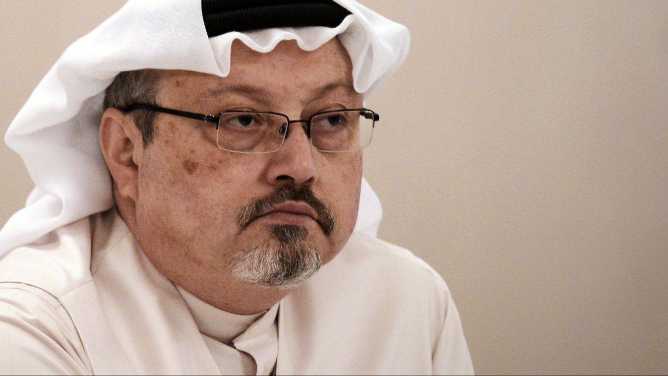 TOPSHOTS Horizontal MIDDLE EAST TELEVISION STATION PERSON-POLITICS PORTRAIT PORTRAIT-CLOSE-UP A general manager of Alarab TV, Jamal Khashoggi, looks on during a press conference in the Bahraini capital Manama, on December 15, 2014. The  pan-Arab satellite