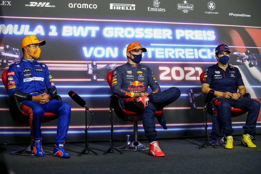 Forma-1, Osztrák Nagydíj, időmérő, Max Verstappen, Red Bull, Sergio Pérez, Lando Norris, McLaren 