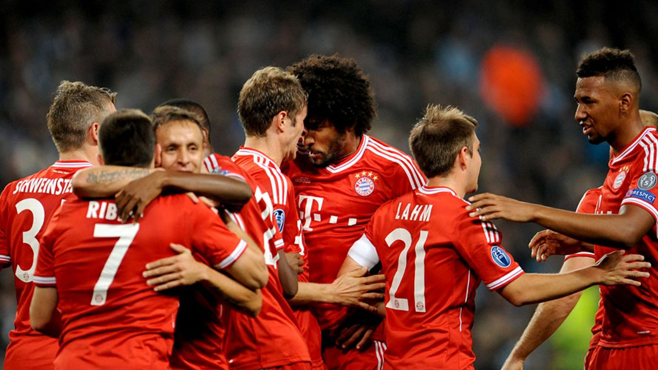 Bayern vs. Manchester City, BL, ünneplő Bayern játékosok