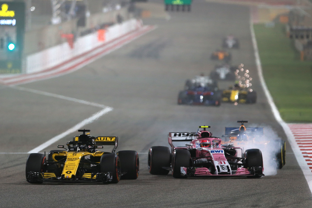 A Forma-1-es Bahreini Nagydíj, Nico Hülkenberg, Renault Sport Racing, Esteban Ocon, Force India 