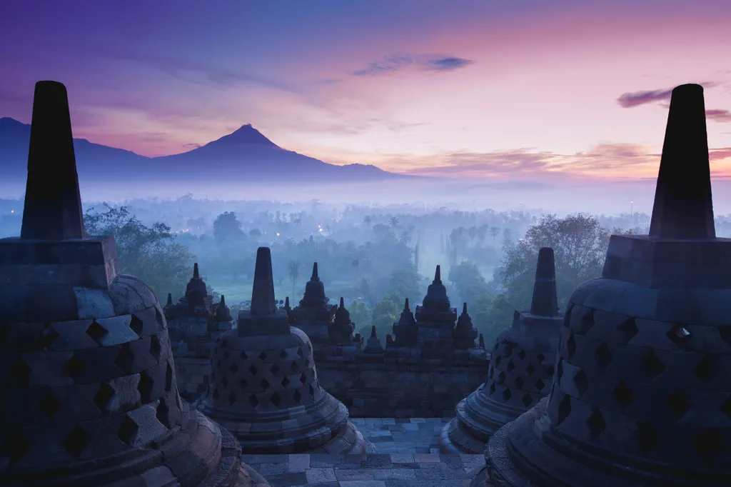Borobudur, Buddhista, templom, Indonézia, 