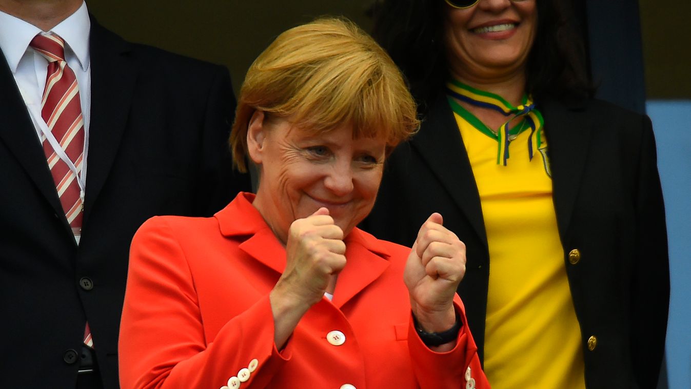 Angela Merkel német kancellár focivébé 
