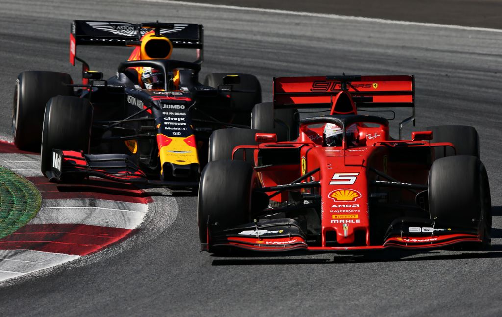 Forma-1, Osztrák Nagydíj, Sebastian Vettel, Max Verstappen, Red Bull, Ferrari 