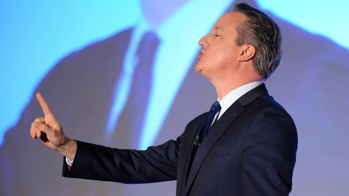 politics TOPSHOTS Horizontal British Prime Minister, and leader of the Conservatives, David Cameron addresses delegates during the Conservative party Spring Forum in central London on April 9, 2016.
The scandal over his tax dealings and a steel sector cri