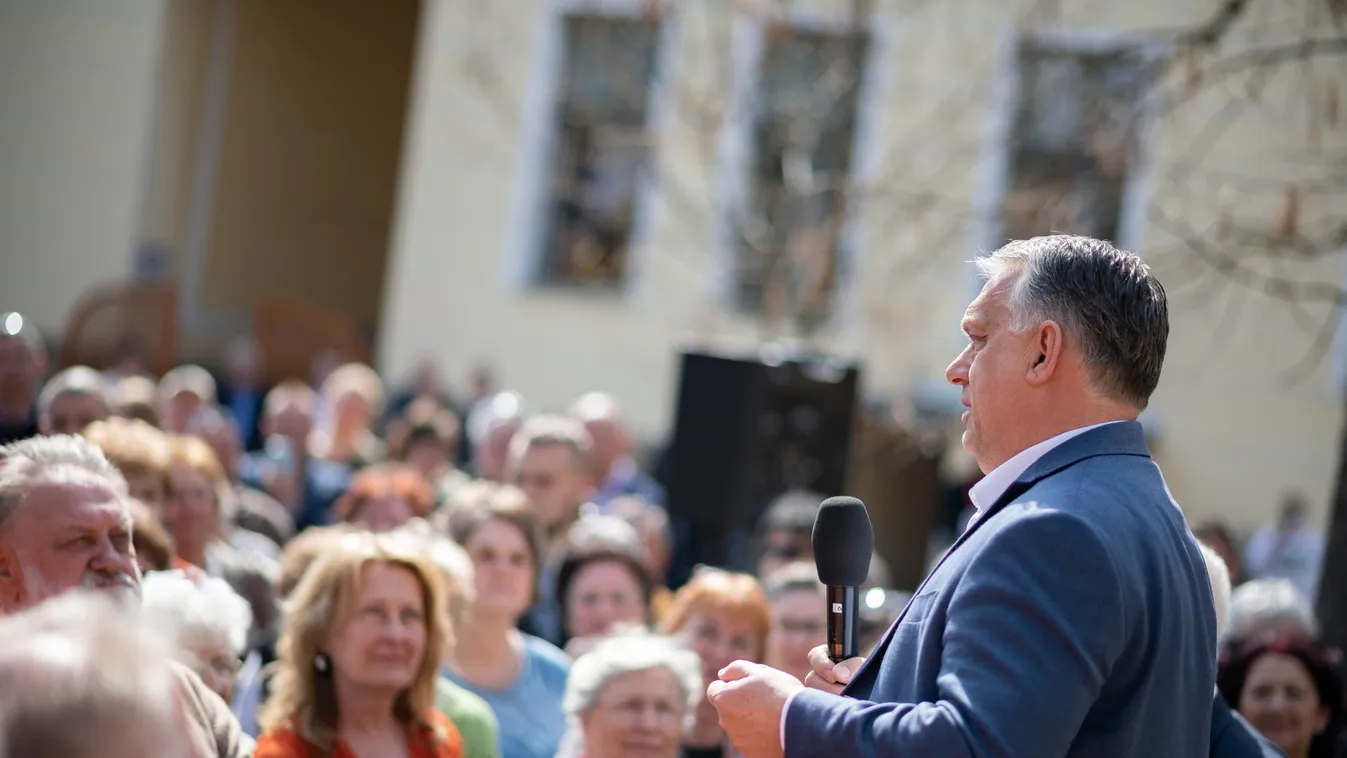 Választás 2022, Orbán Viktor,  Békéscsaba, 2022.03.28. 