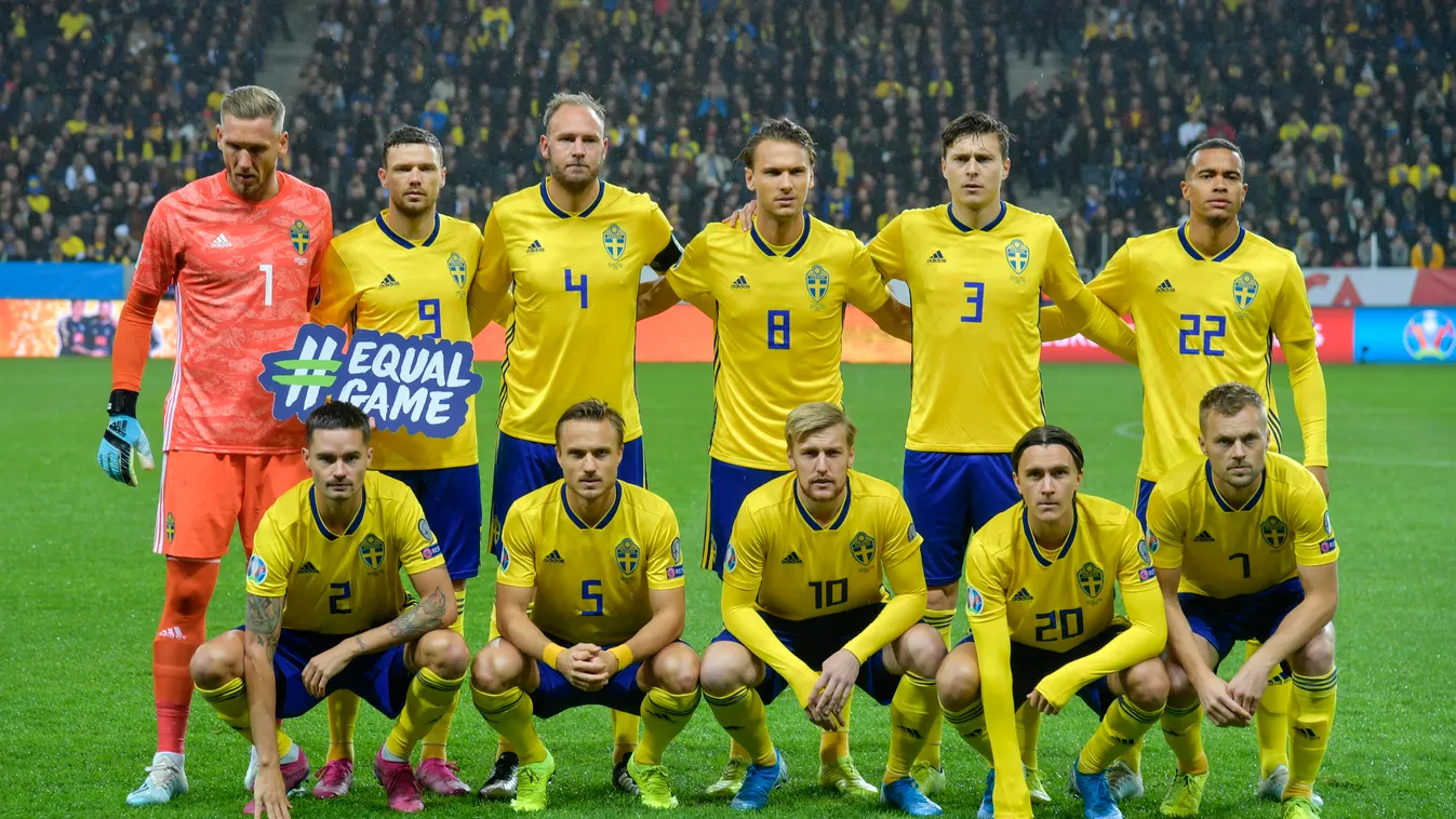fotboll EM-kval Sverige Spanien startelva lagbild Horizontal 