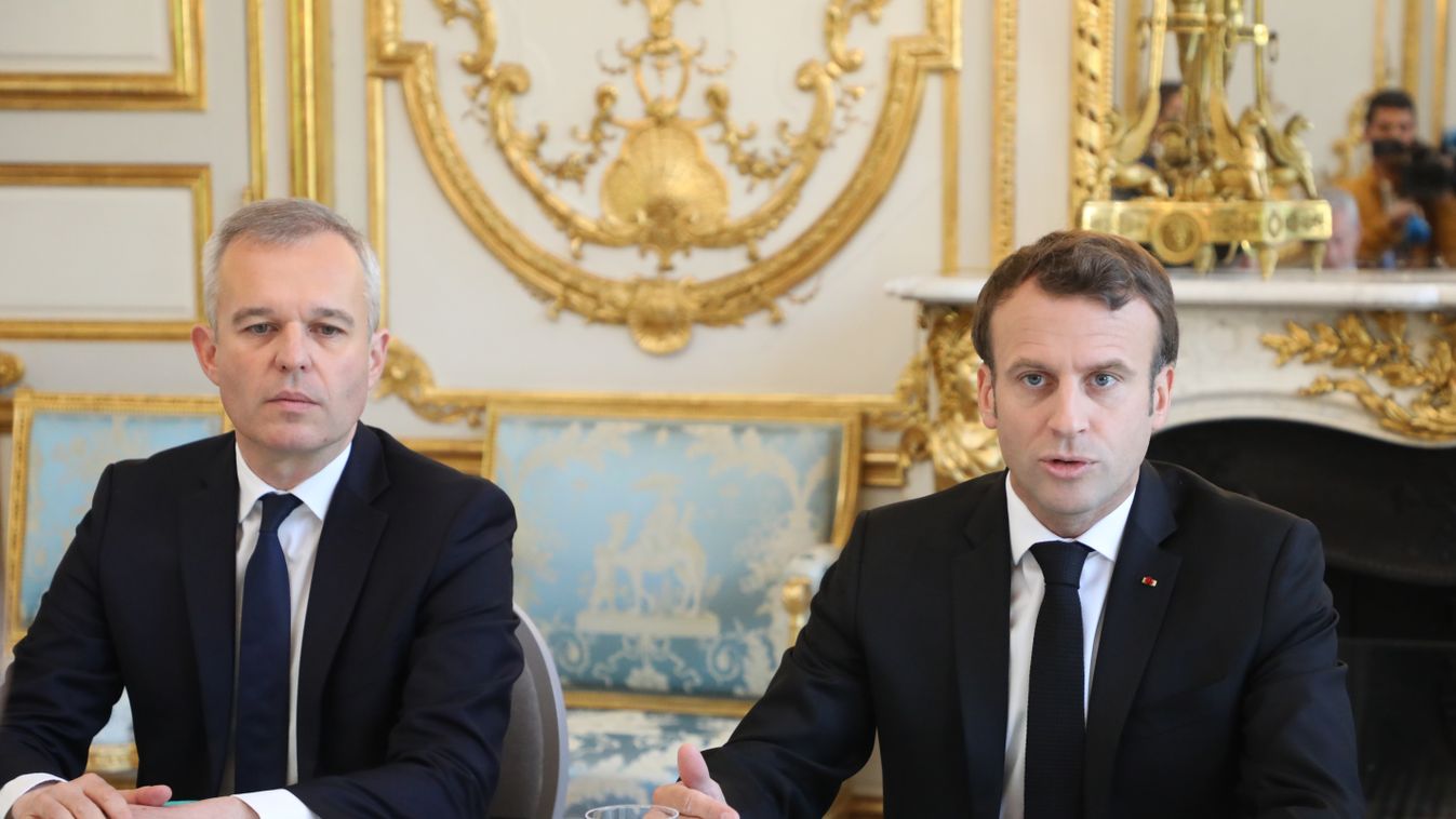François de Rugy, a francia kormány ökológiai átmenetért és szolidaritásért felelős minisztere, Emmanuel Macron, A Francia Köztársaság elnöke 