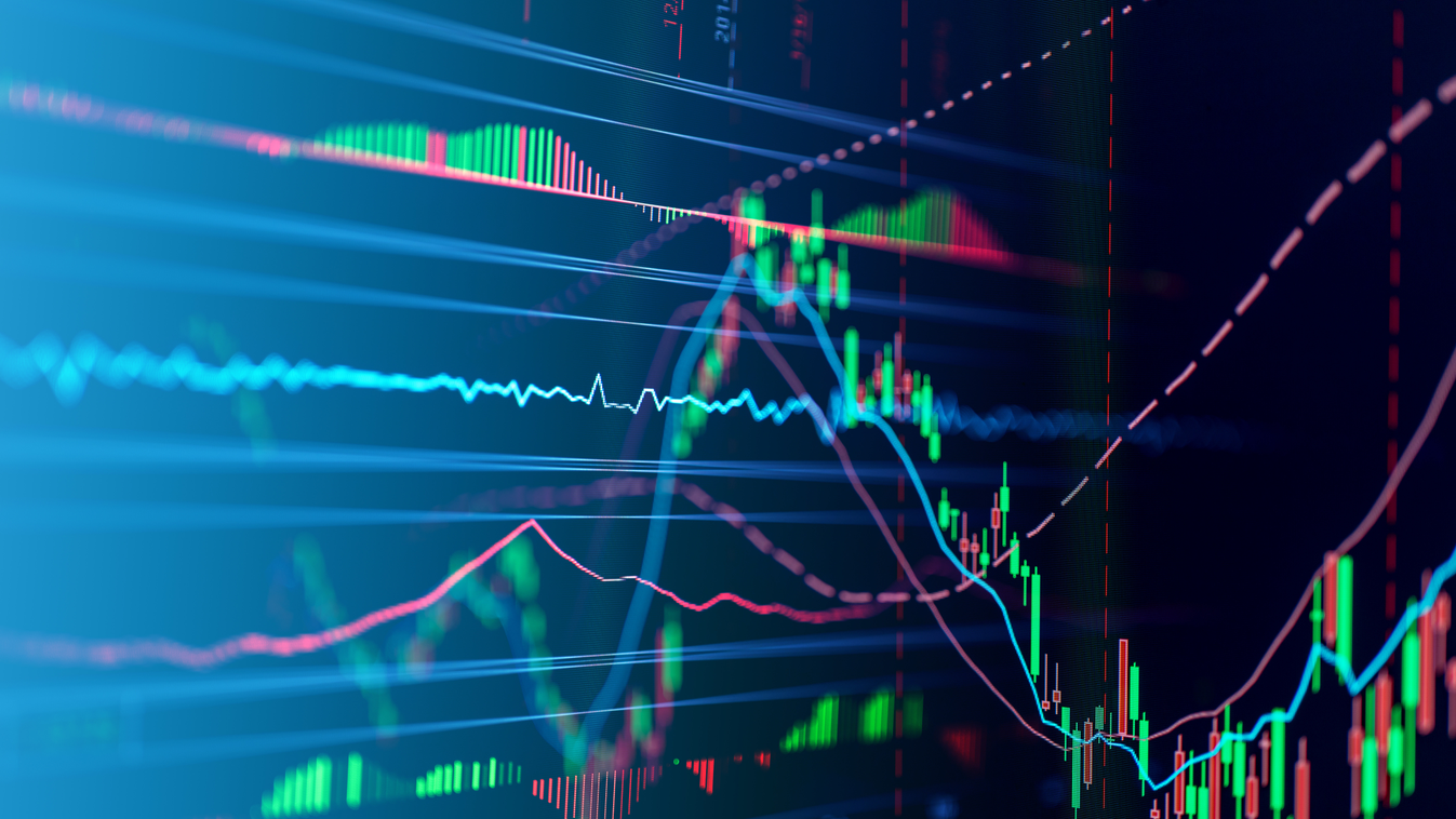 Close-Up Of Stock Market Data On Digital Display horizontal image information financial business stock market graph chart candle stick screen monitor 