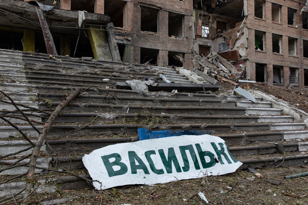 Ukrán válság 2022, orosz, ukrán, háború, rom, romok, Kijev, pusztítás 