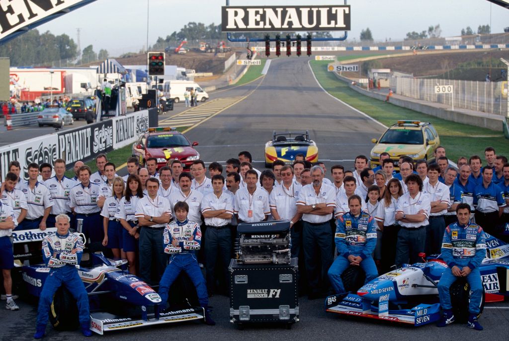 Forma-1, Jacques Villeneuve, Heinz-Harald Frentzen, Williams-Renault FW19, Jean Alesi, Gerhard Berger, Benetton-Renault B197, Európa Nagydíj 1997, Renault logo 