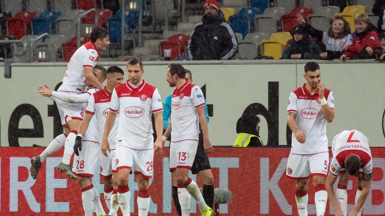 Fortuna Düsseldorf - 1st FC Union Berlin Sports soccer Bundesliga Group Goal celebration cheers JOY Kaan Ayhan (Fortuna Düsseldorf 1895 e.V.) Markus Suttner (Fortuna Düsseldorf 1895 e.V.) 