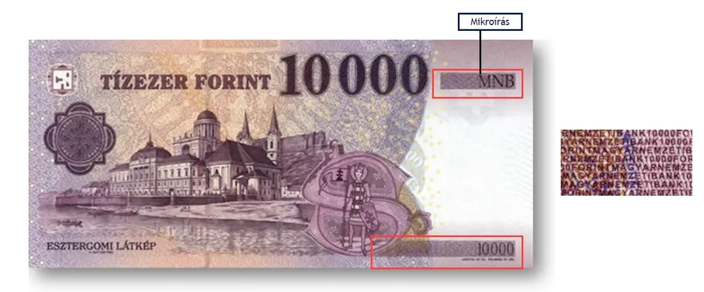 Magyar Nemzeti Bank, MNB, forint, bankjegy, biztonsági elem, címlet, 10 ezer forint 