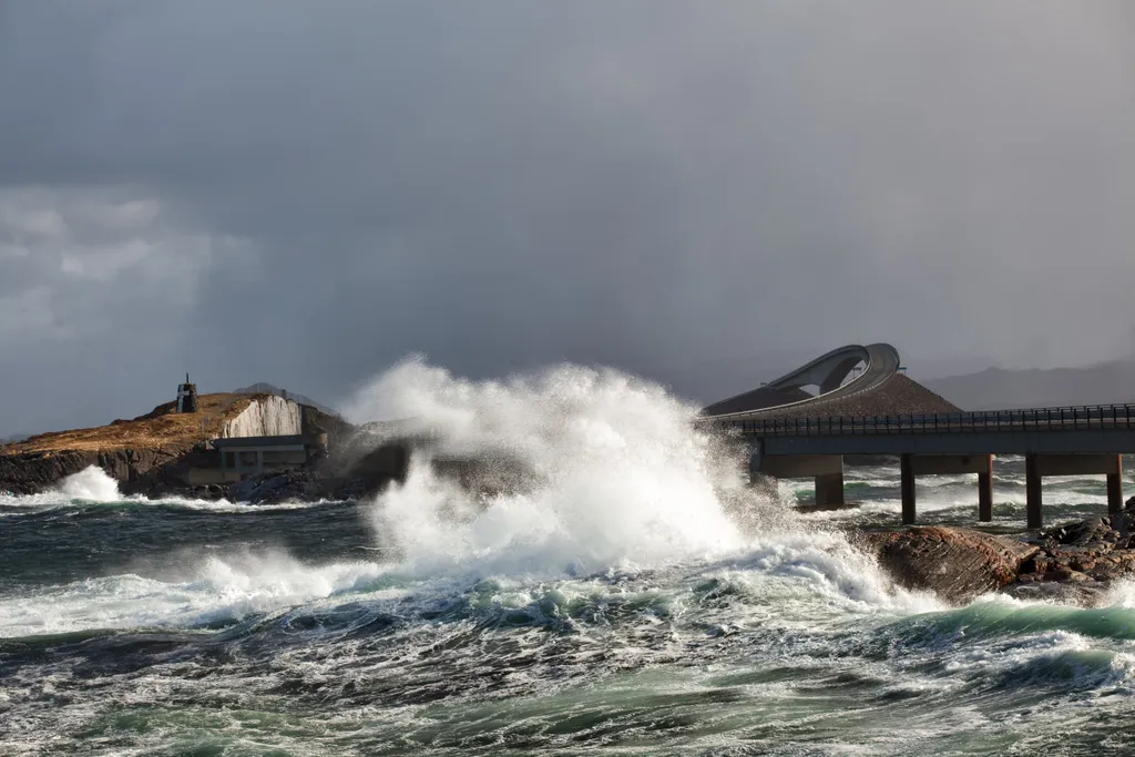 Atlanterhavsveien, Atlanti-út, Atlanti-óceán útja, Norvégia, Atlanti-óceán, út, útja, norvég 