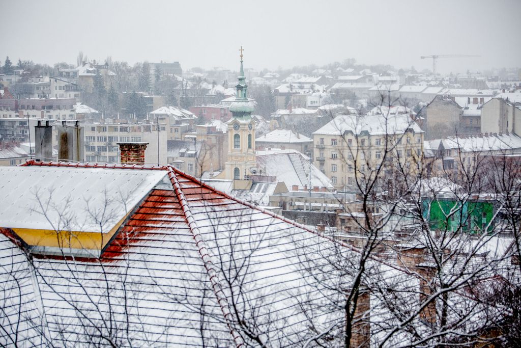 havazás, hó, Budapest, időjárás, tél, város 