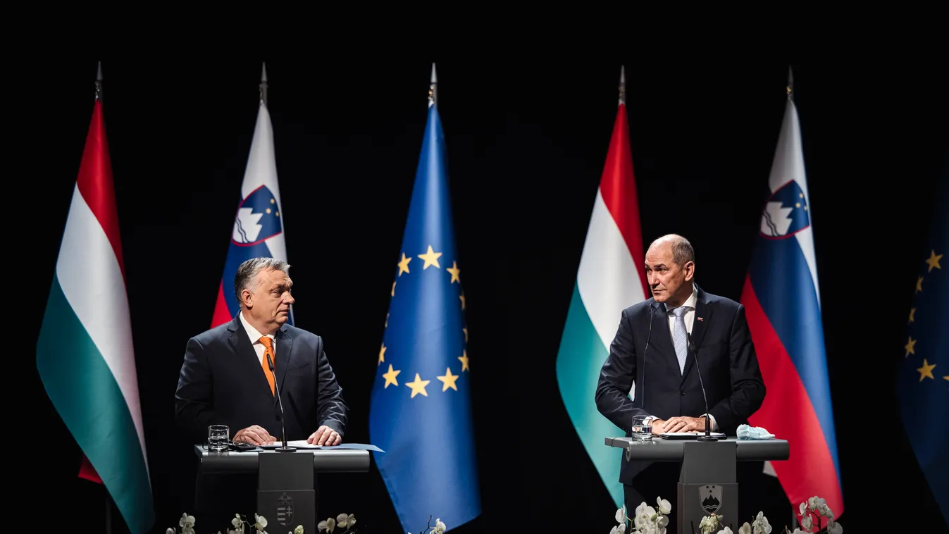 Magyar-szlovén kormányfői csúcstalálkozó Lendván, Janez Jansa, Orbán Viktor 