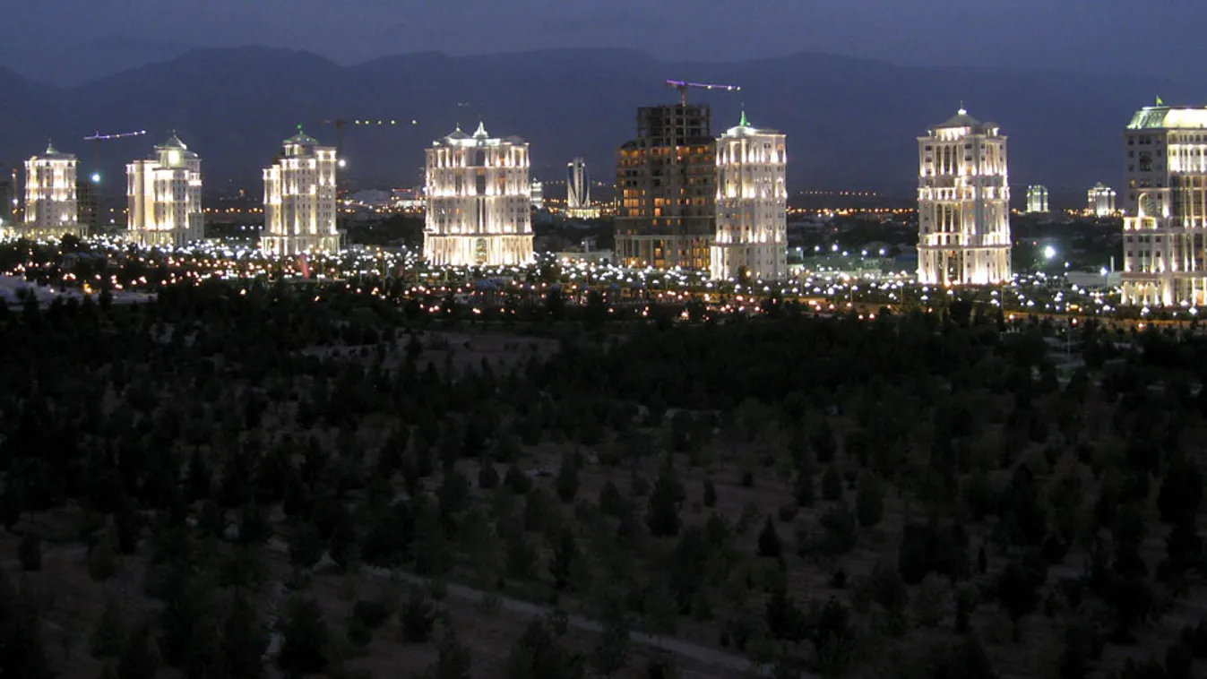Asgabat, Türkmenisztán fővárosa, fehérmárvány épületek, 2008