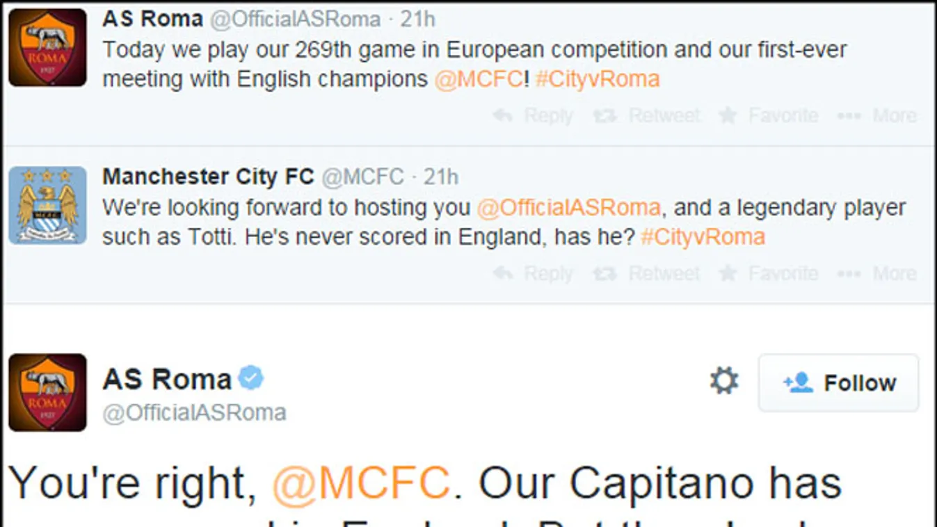 Manchester City-AS Roma Bajnokok Ligája Francesco Totti 