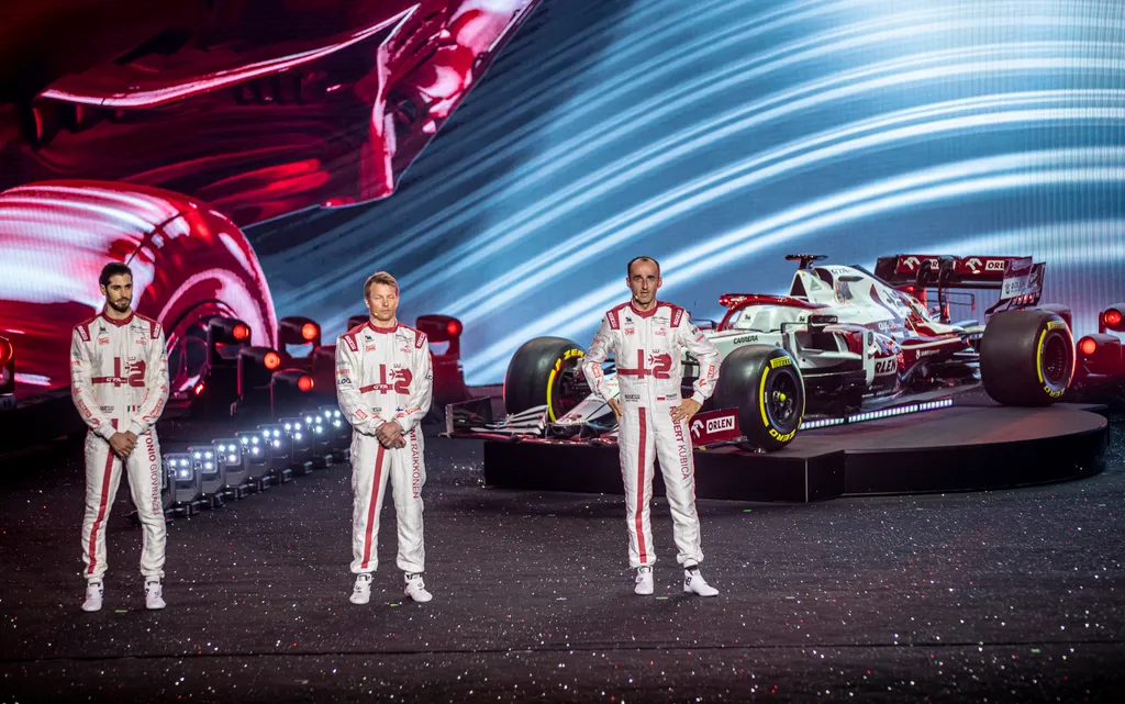 Forma-1, Alfa Romeo Racing C41 bemutató, Antonio Giovinazzi, Kimi Räikkönen, Robert Kubica 