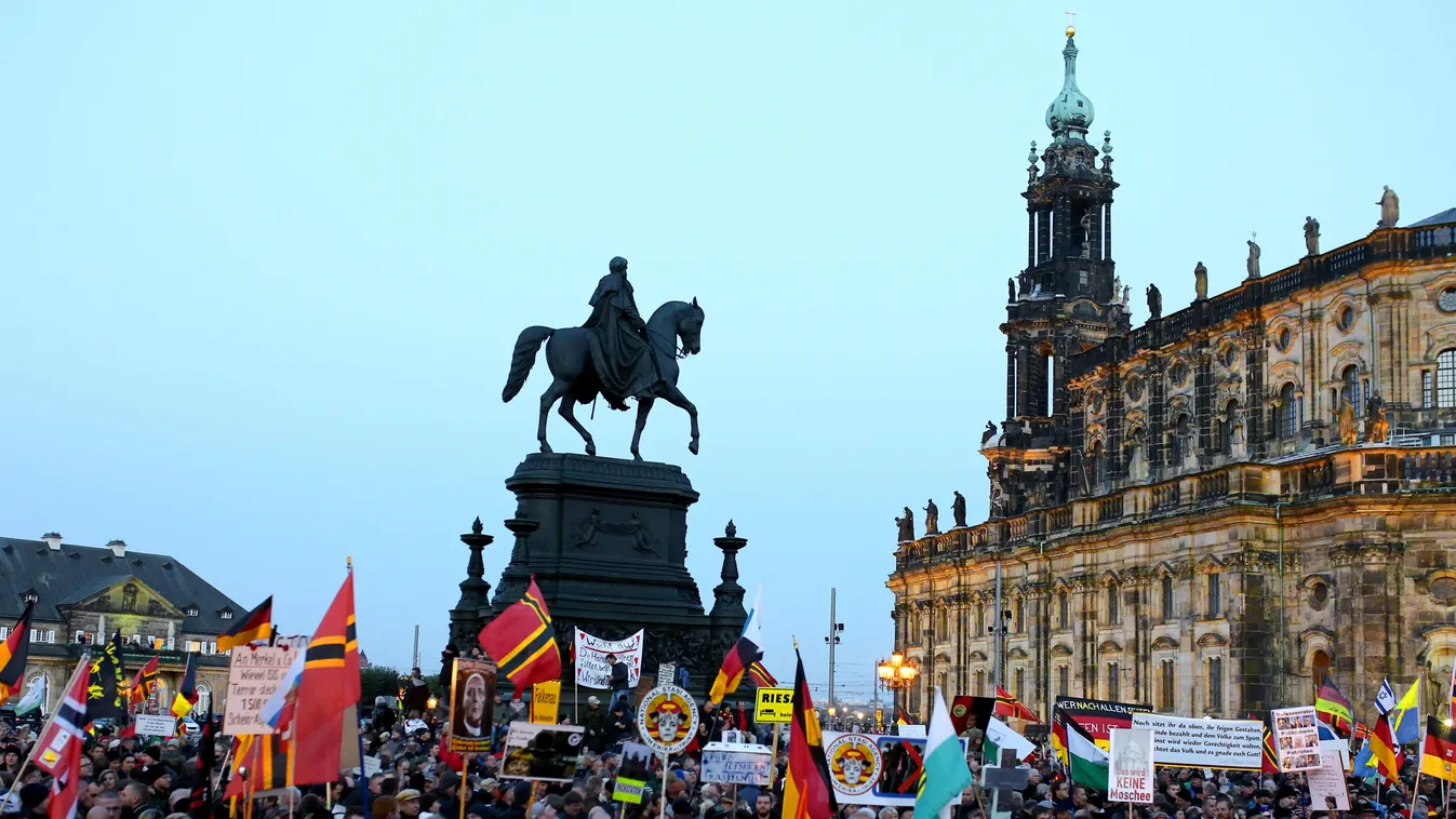 Anti-Islam rally in Germany PEGIDA Dresden protest anti-islam anti-Islamic RALLY SQUARE FORMAT 