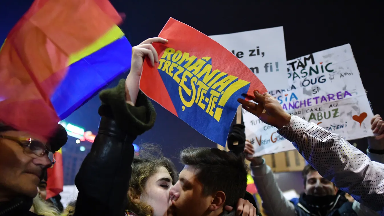 Román Btk.-módosítás  Tüntető Bukarest  szociálliberális kormány lemondás Sorin Grindeanu 