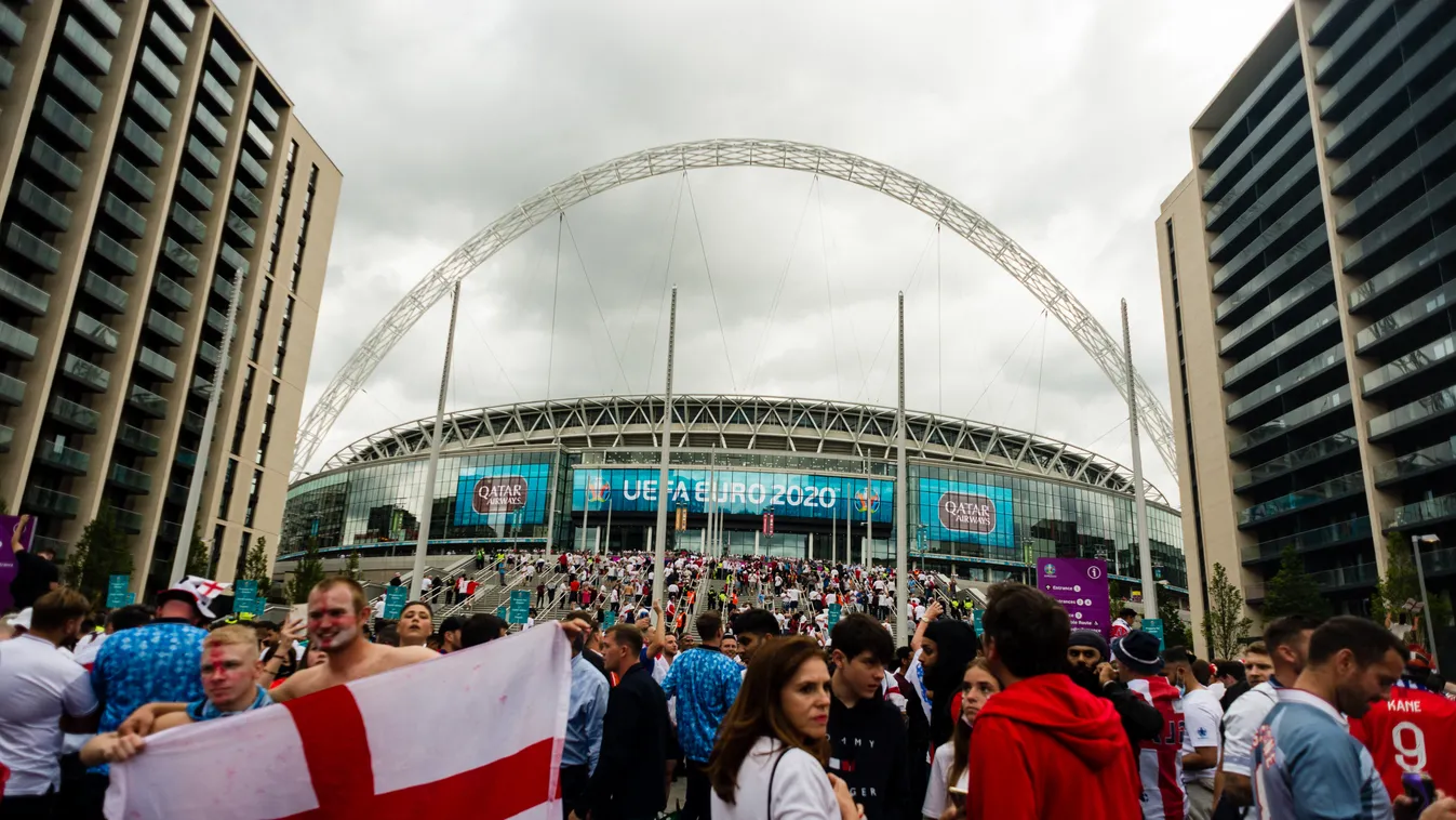 England Play Italy In UEFA Euro 2020 Final Match At Wembley Stadium EURO 2020 England Fan - Enthusiast Live Broadcast Live Streaming Match - Sport Public Viewing Area Sport Venue Union of European Football Associations Watching Wembley first major competi