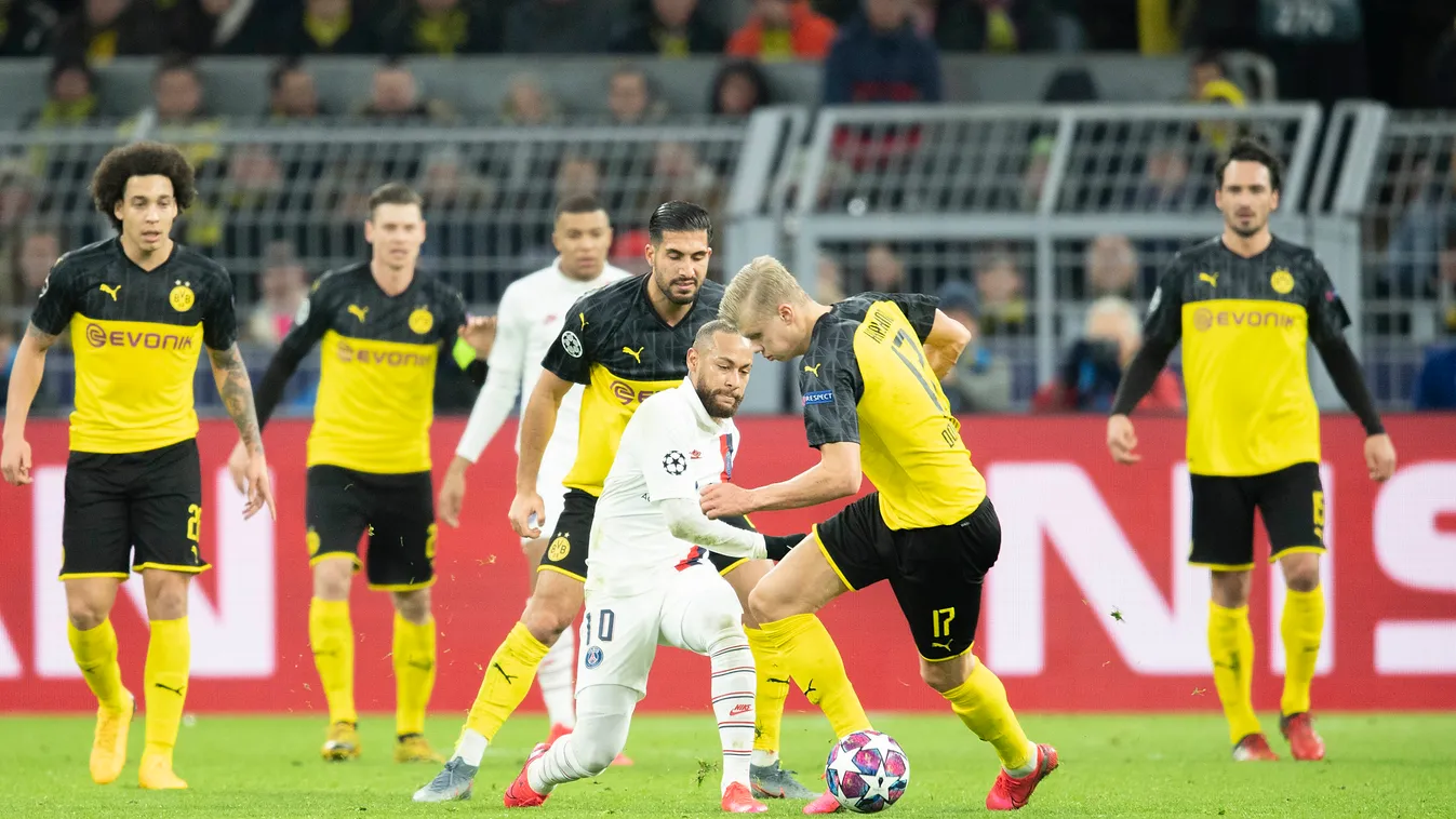 Soccer Champions League / Borussia Dortmund 2-1 Paris St. Germain. Dortmund sport sports jersey 19 professional footballer GAME season 2019 database last 16 first leg 20 men ball sport CL UEFA 2020 SOCCER PLAYER club dress club jersey club EUROPE soccer g