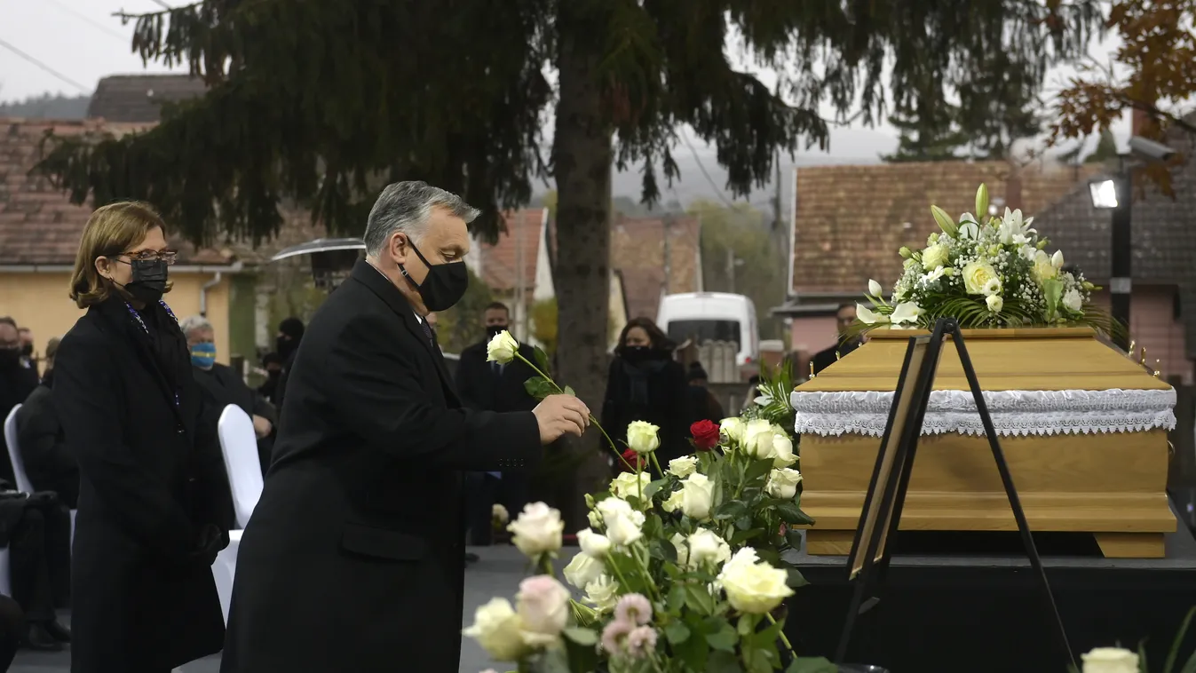 Szőcs Géza temetése  LÉVAI Anikó; ORBÁN Viktor; SZŐCS Géza 