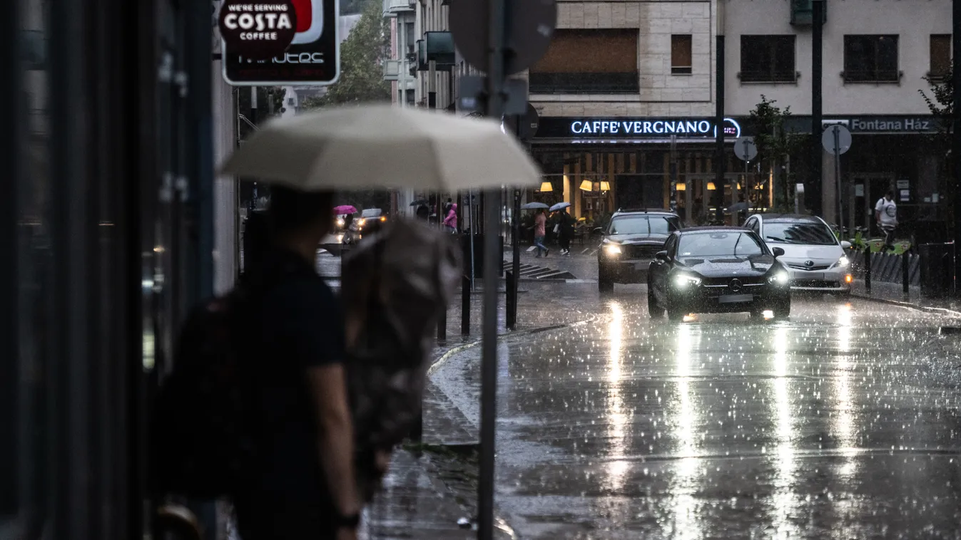 eső, vihar, főváros, Budapest, zápor, időjárás, 2023. 08. 19. 