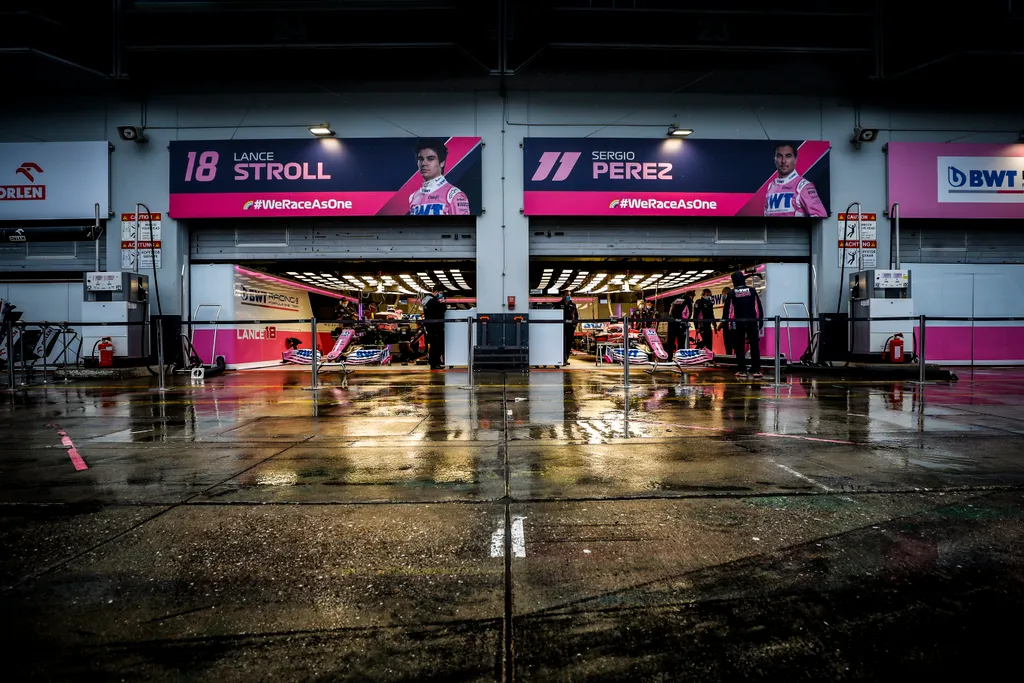 Forma-1, Sergio Pérez, Lance Stroll, Racing Point, eső, Eifel Nagydíj 2020, péntek 