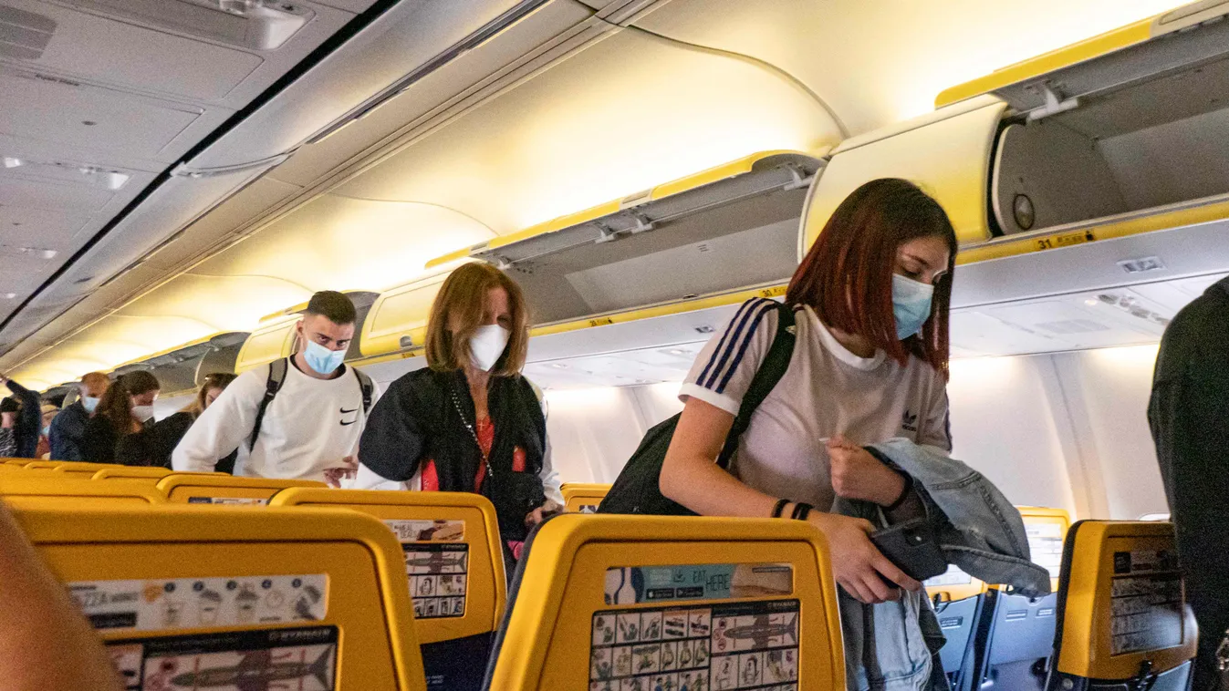 Ryanair Flight During The Covid-19 Pandemic Era 2019-ncov 2021 737-800 CHQ Chania Crete Coronavirus Covid Covid 19 Creta FR Hania Irish RYR Ryanair Travel aeroplane air air stewardess airliner airlines airplane airport airplane airways antibiotics aviatio