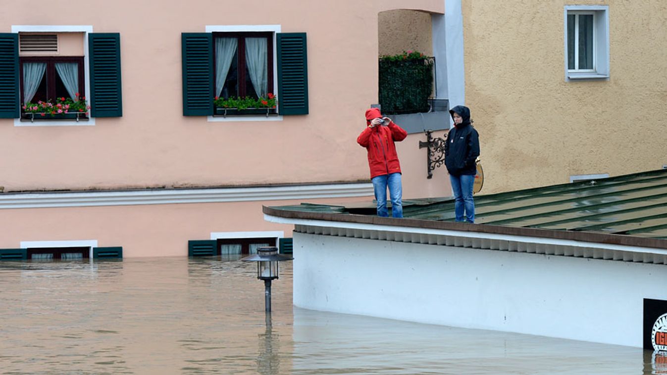 árvíz, áradás, Németország, Passau