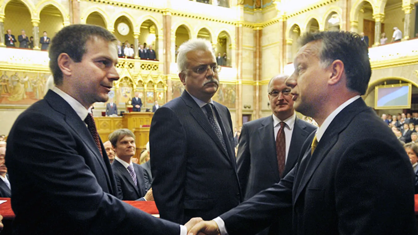 Bajnai Gordon és Orbán Viktor, parlament