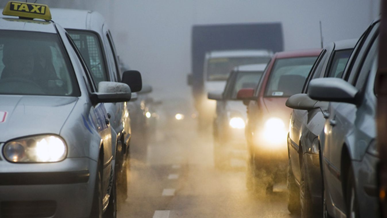 légszennyezés, közlekedés, a kép illusztráció