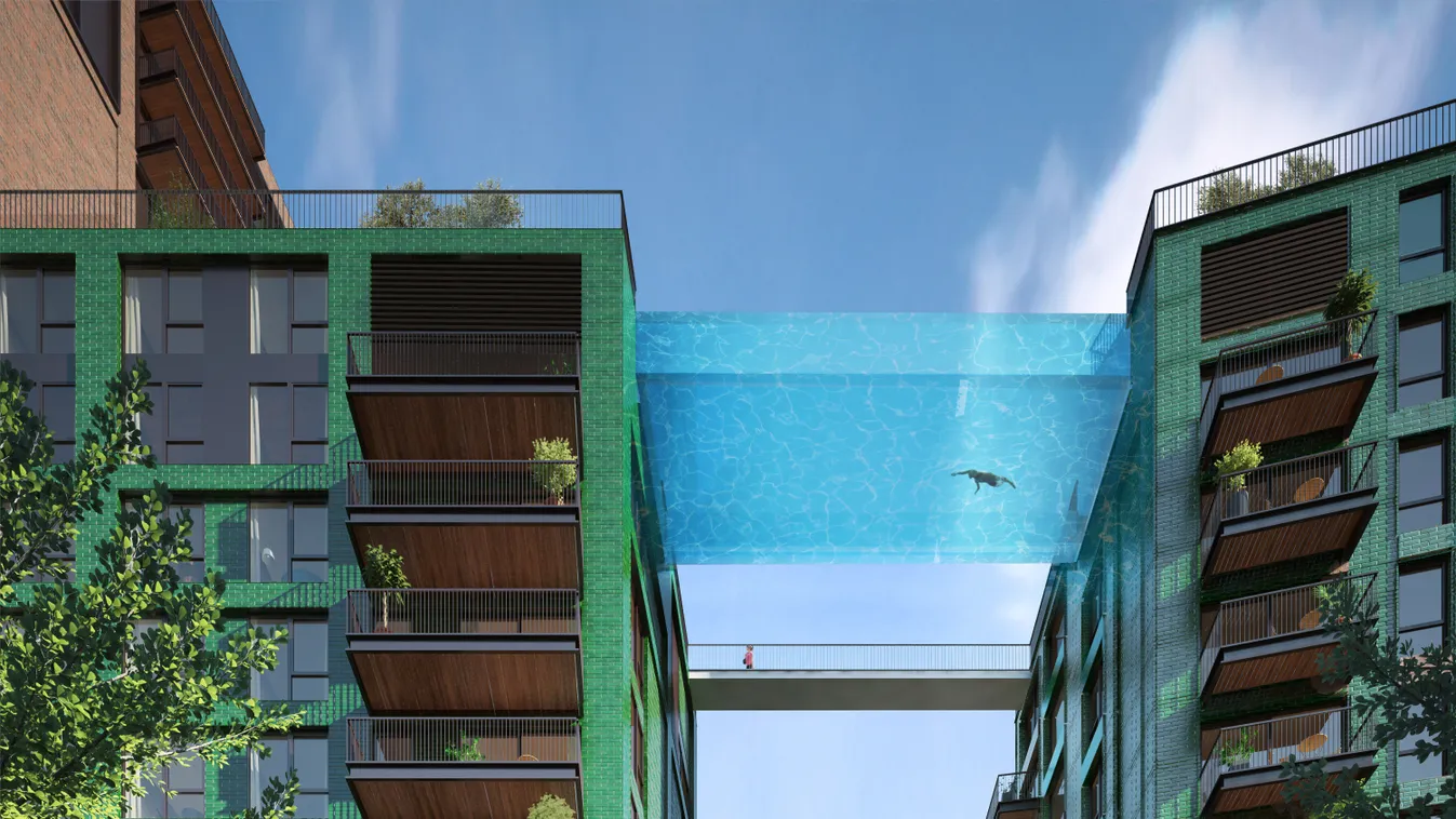 Sky Pool, üvegfalú medence, London 