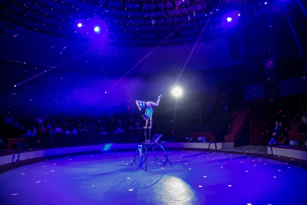 Budapest, 2023. január 2., zsonglőr,  cirkuszfesztivál, cirkuszművész, cirkusz, szórakozás, mutatvány, 